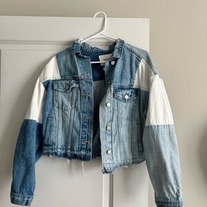 Women's Blue and White Jean Jacket